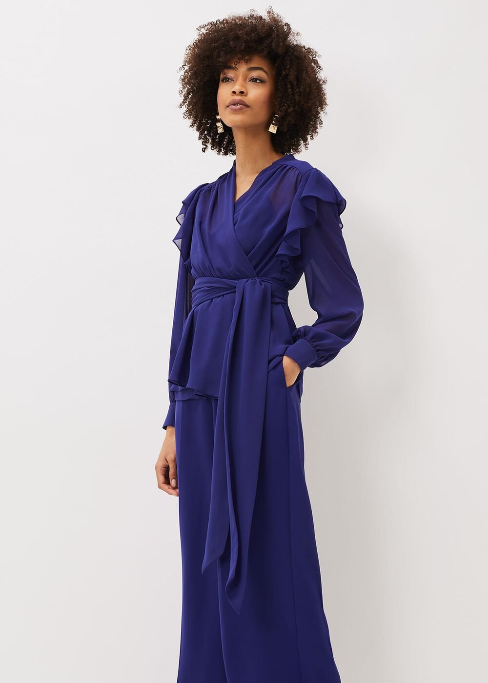 Avril Wide Leg Co-Ord Trousers - Violet