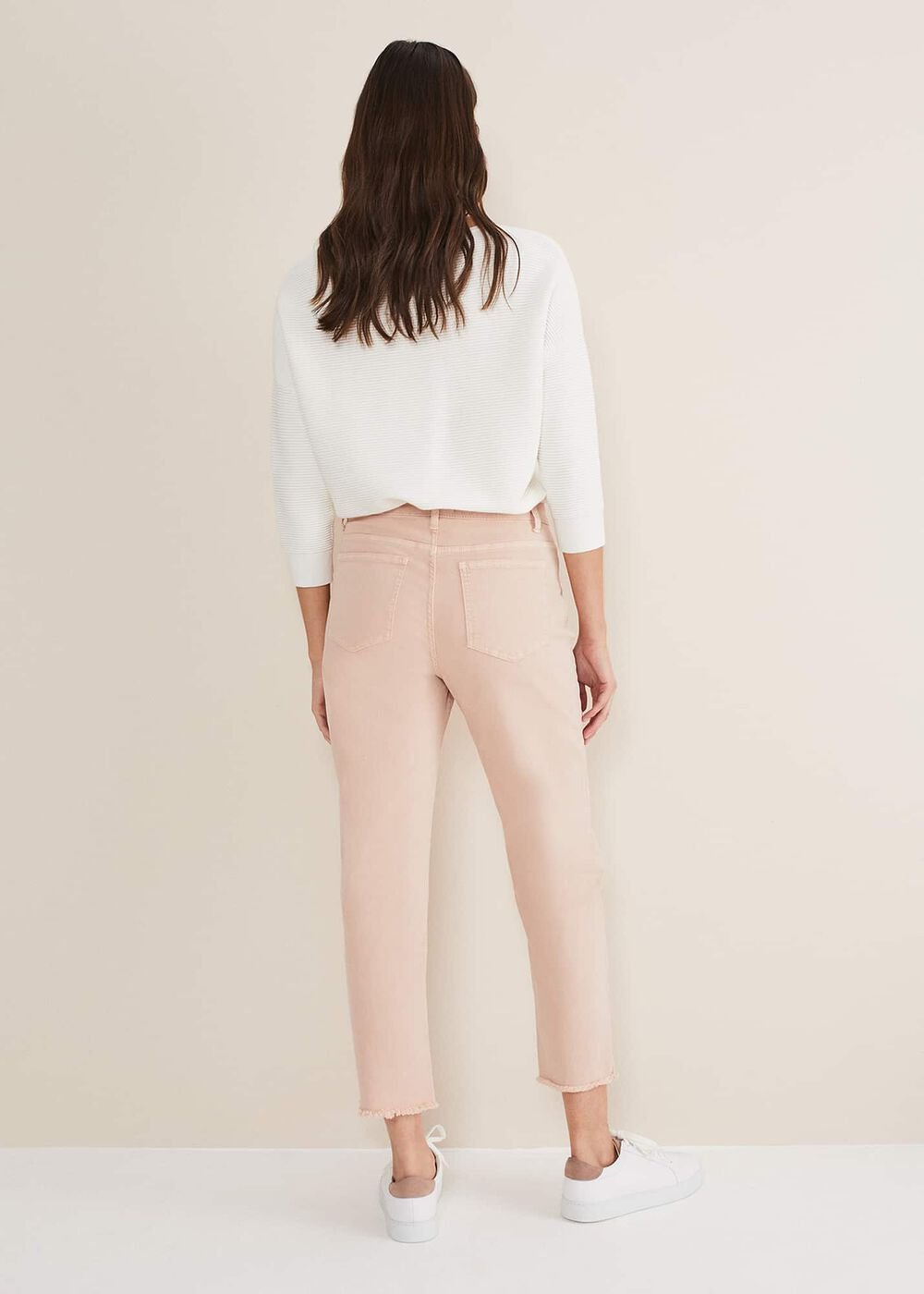 Petra Raw Hem Straight Leg Jean - Pink