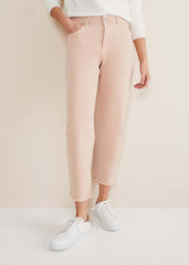 Petra Raw Hem Straight Leg Jean - Pink