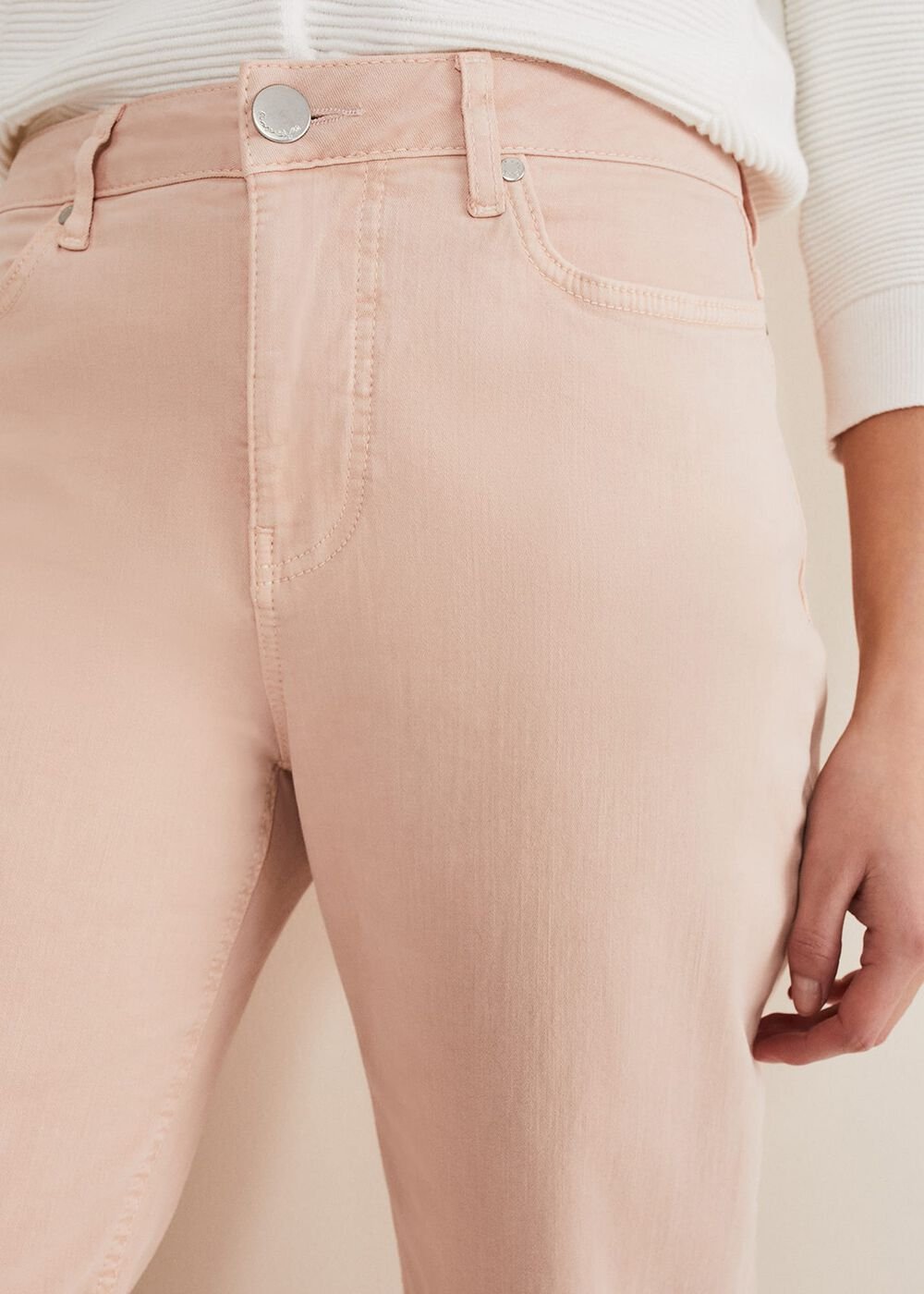 Petra Raw Hem Straight Leg Jean - Pink