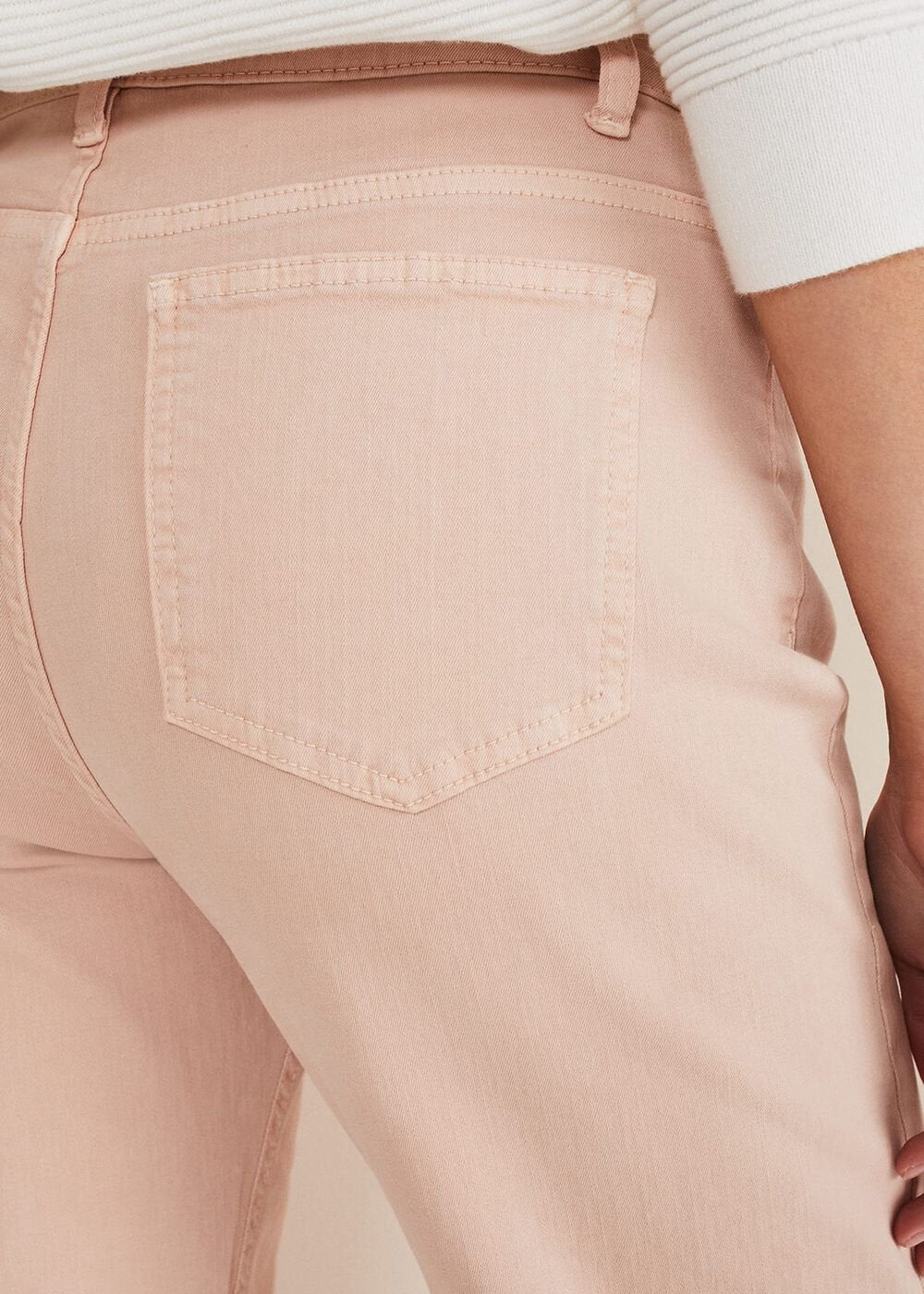 Petra Raw Hem Straight Leg Jean - Pink