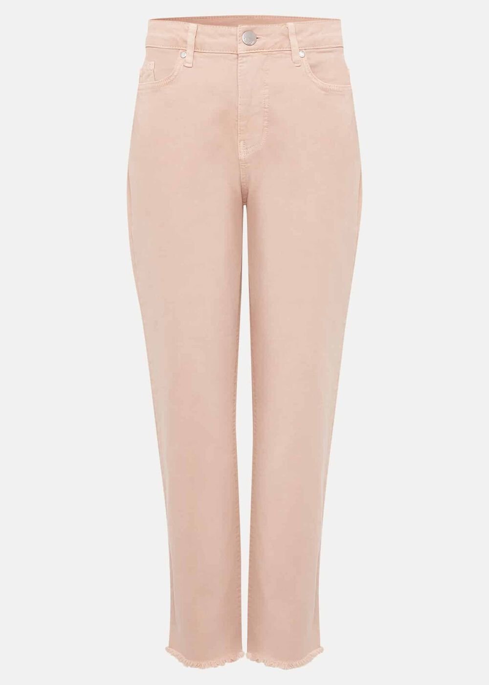 Petra Raw Hem Straight Leg Jean - Pink