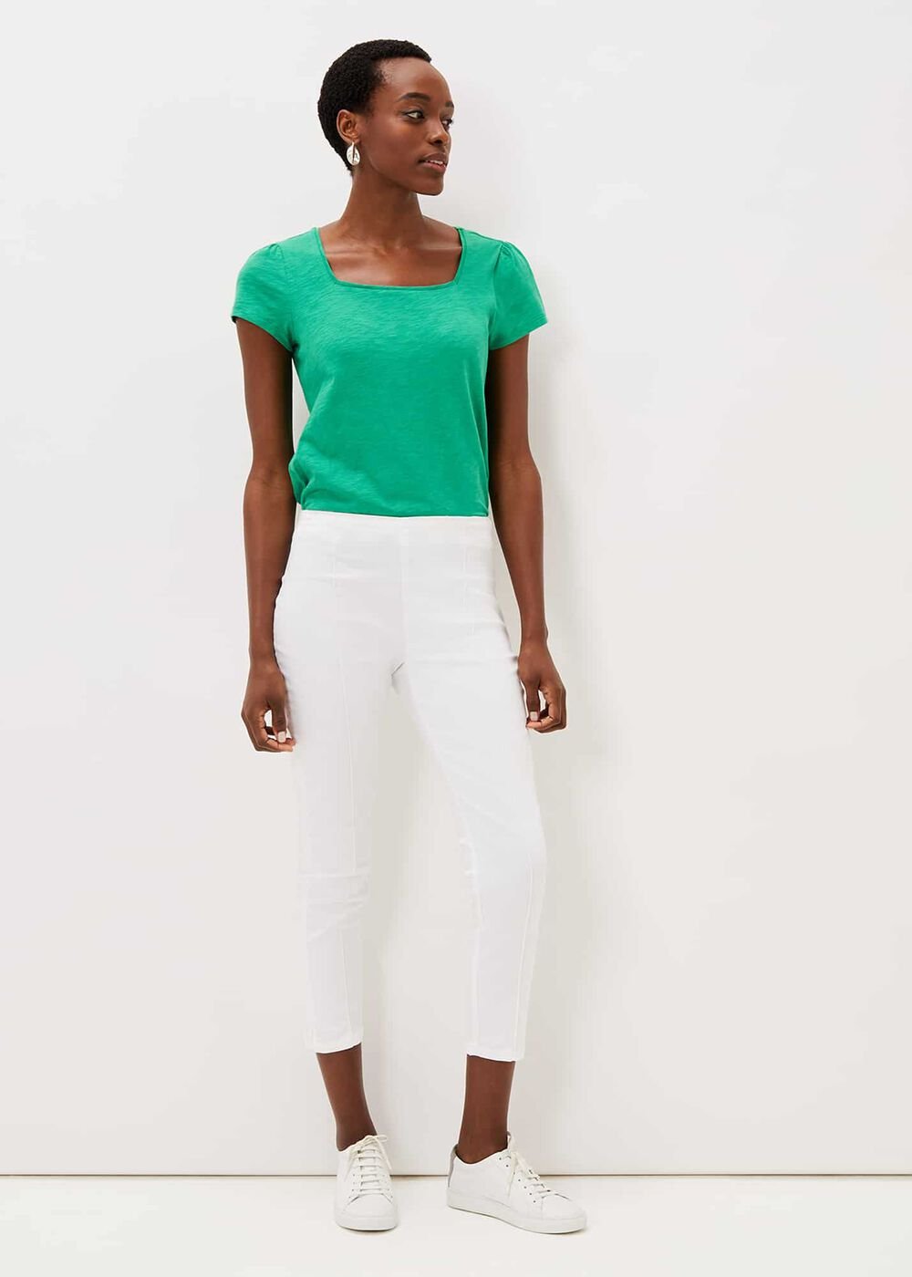 Miah Cropped Jegging - White
