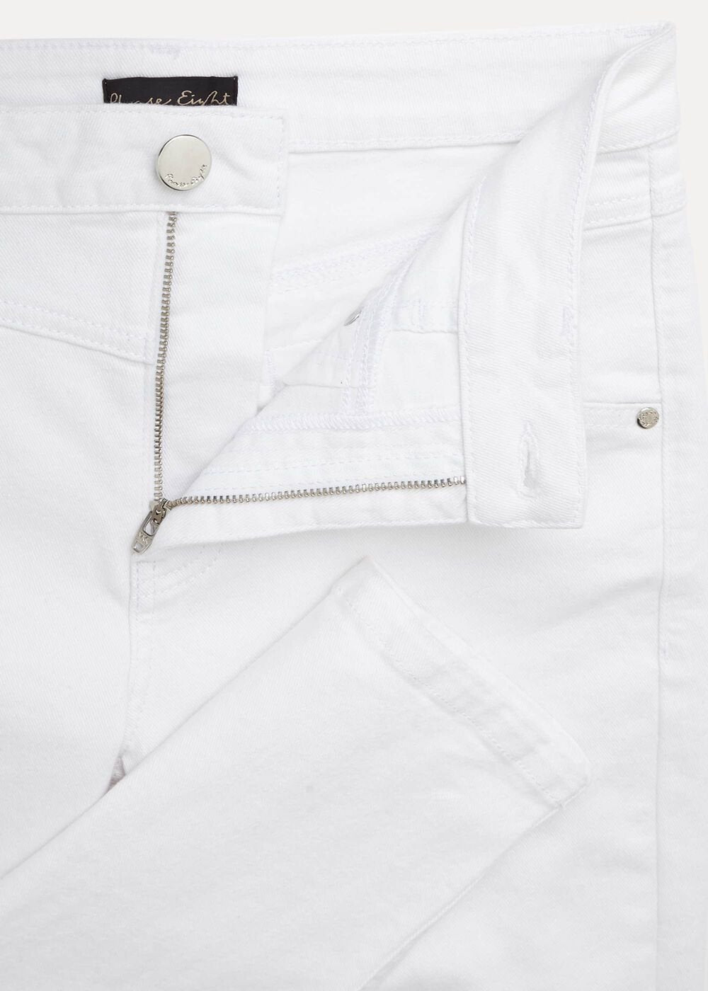 Hailee Topstitch Skinny Jeans - White