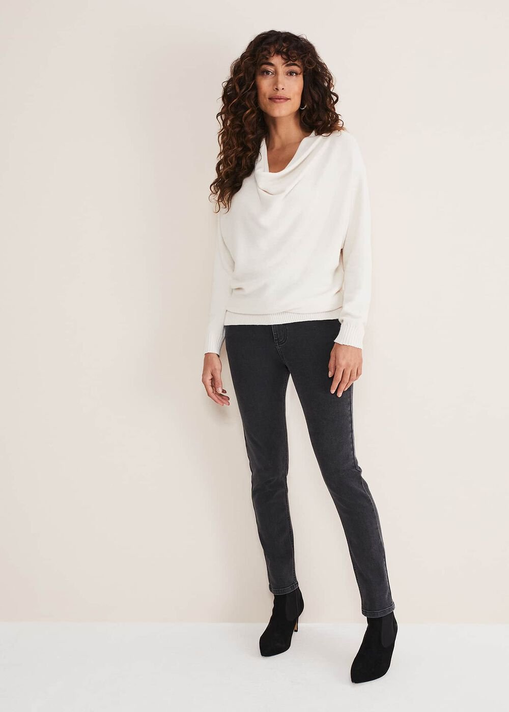 Hailee Topstitch Skinny Jeans - Charcoal