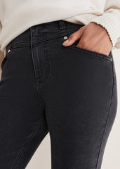 Hailee Topstitch Skinny Jeans - Charcoal
