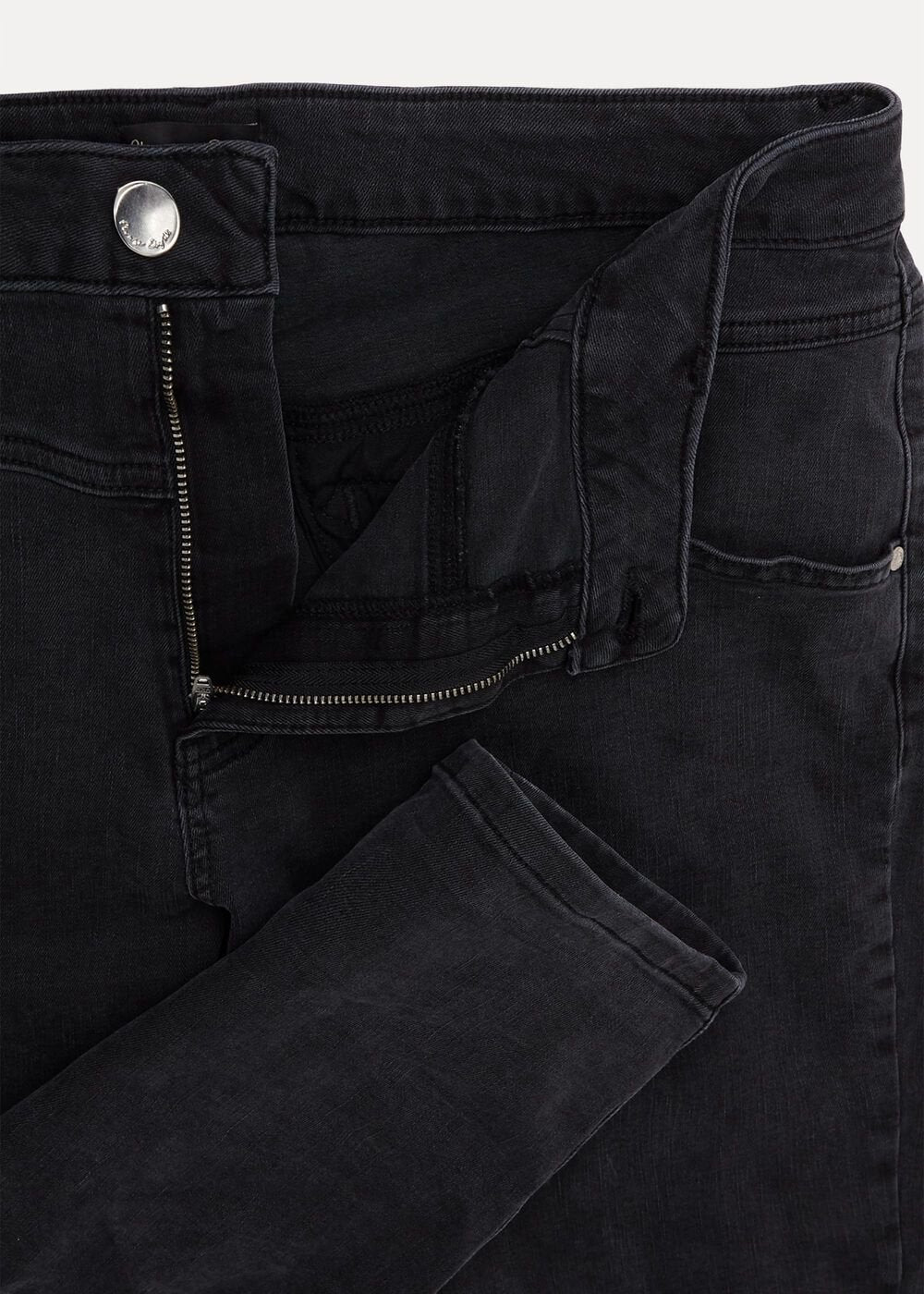 Hailee Topstitch Skinny Jeans - Charcoal