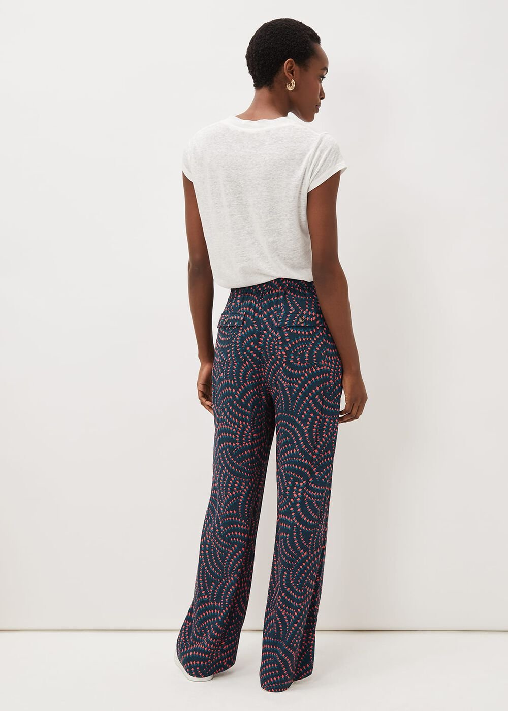 Grace Geo Printed Trouser - Navy/Multi
