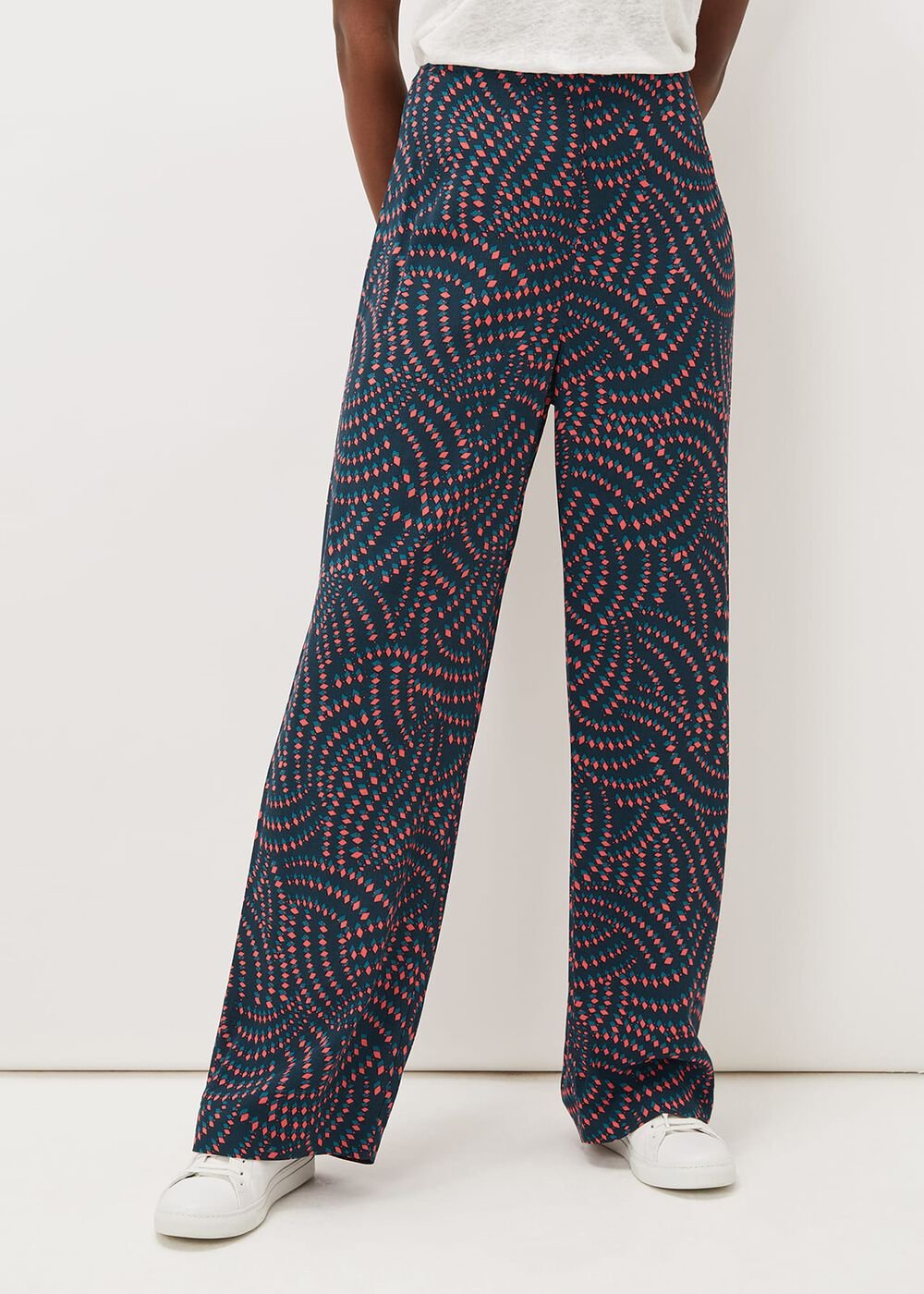 Grace Geo Printed Trouser - Navy/Multi