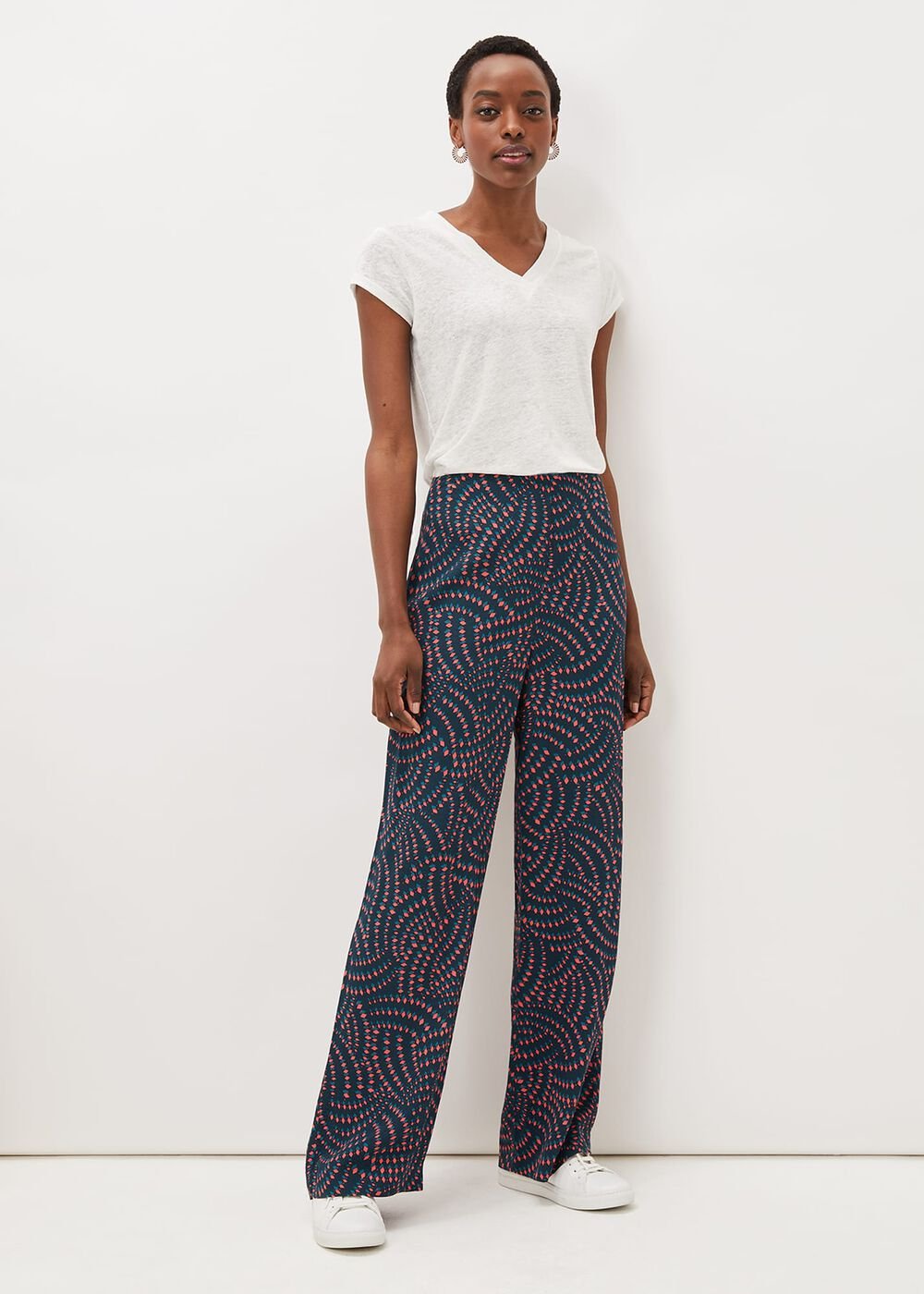 Grace Geo Printed Trouser - Navy/Multi