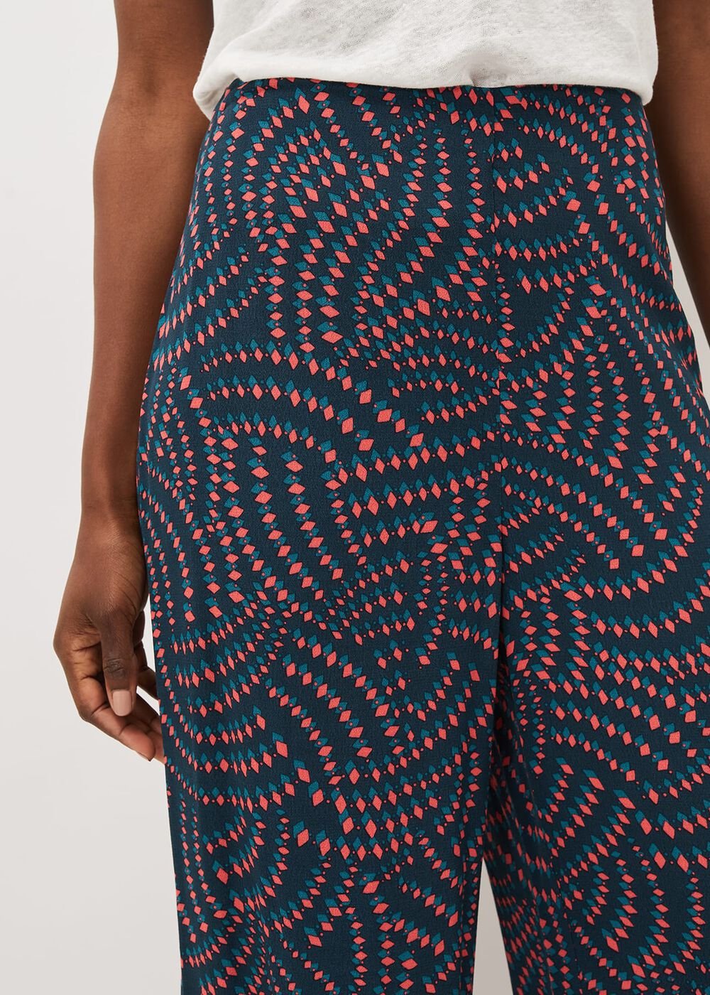 Grace Geo Printed Trouser - Navy/Multi