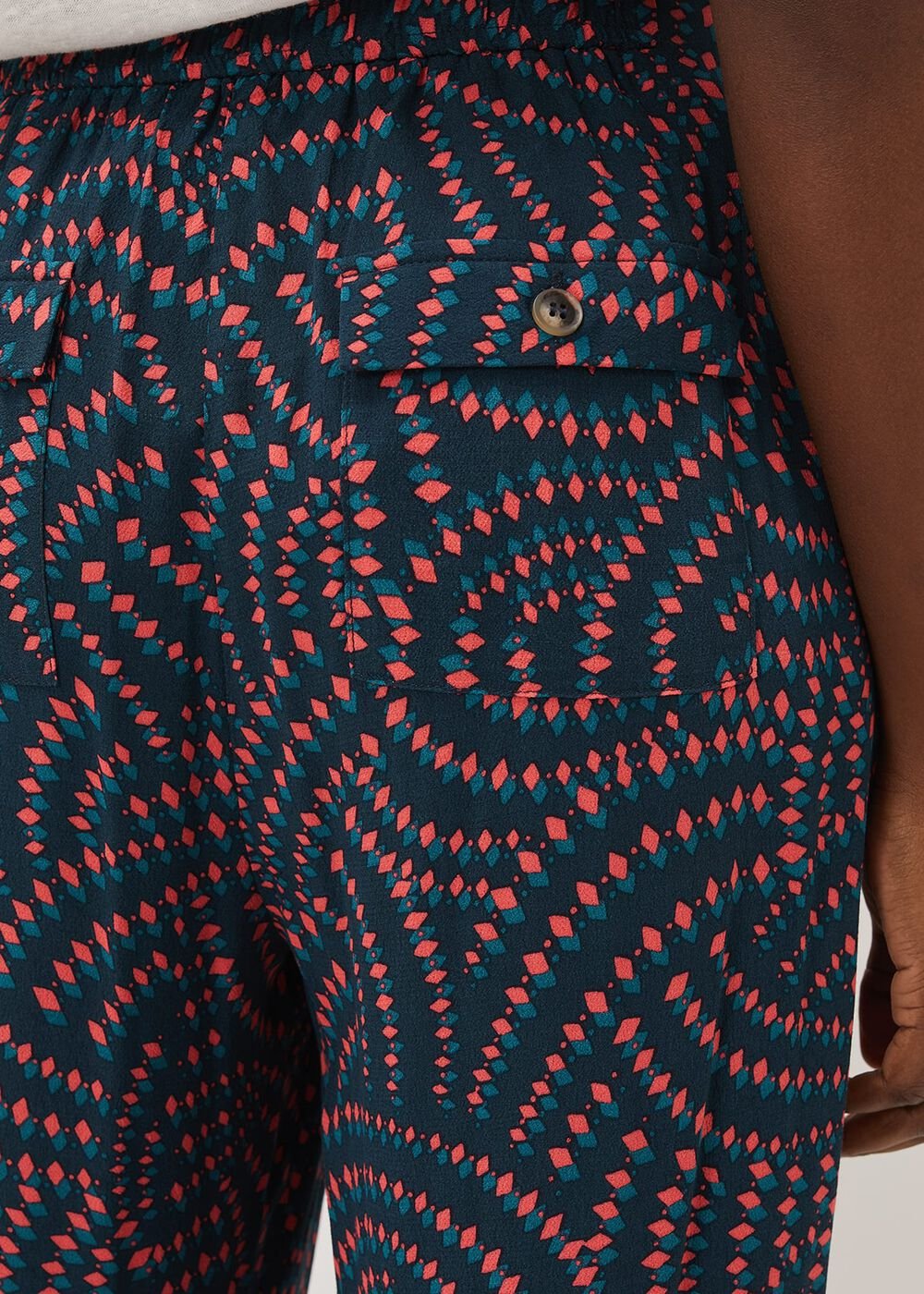 Grace Geo Printed Trouser - Navy/Multi