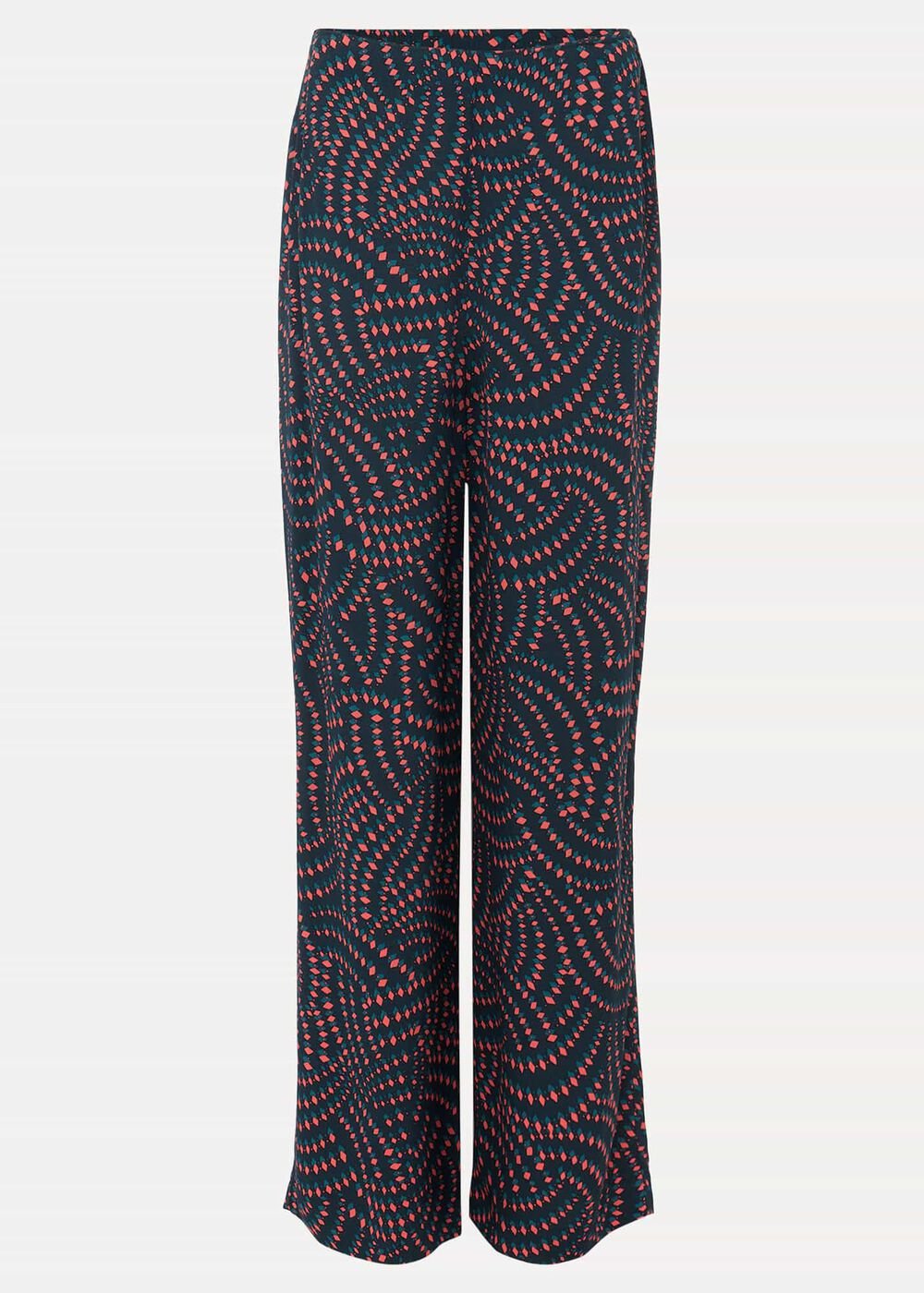 Grace Geo Printed Trouser - Navy/Multi