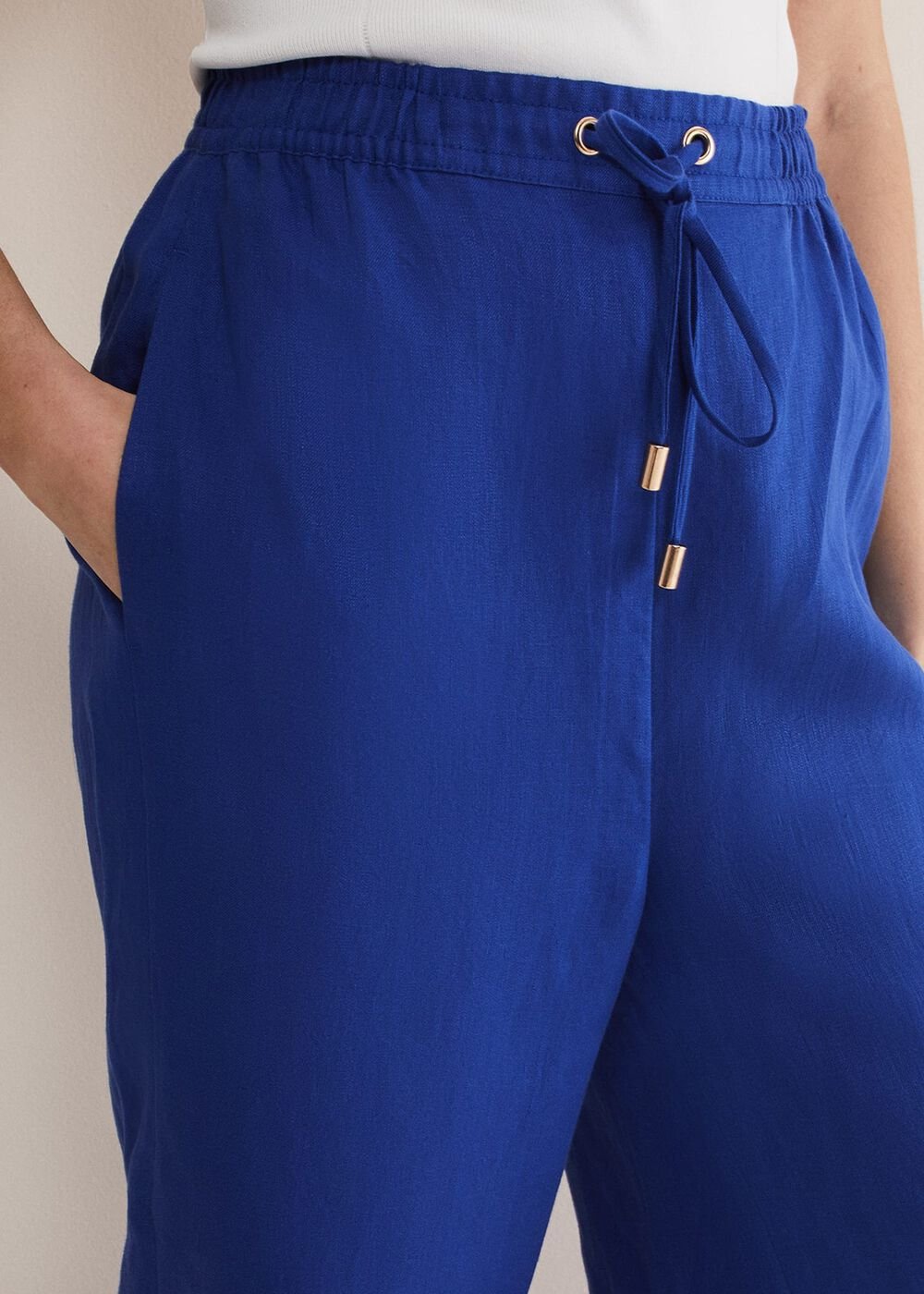 Lolita Blue Linen Wide Leg Trousers - Cobalt