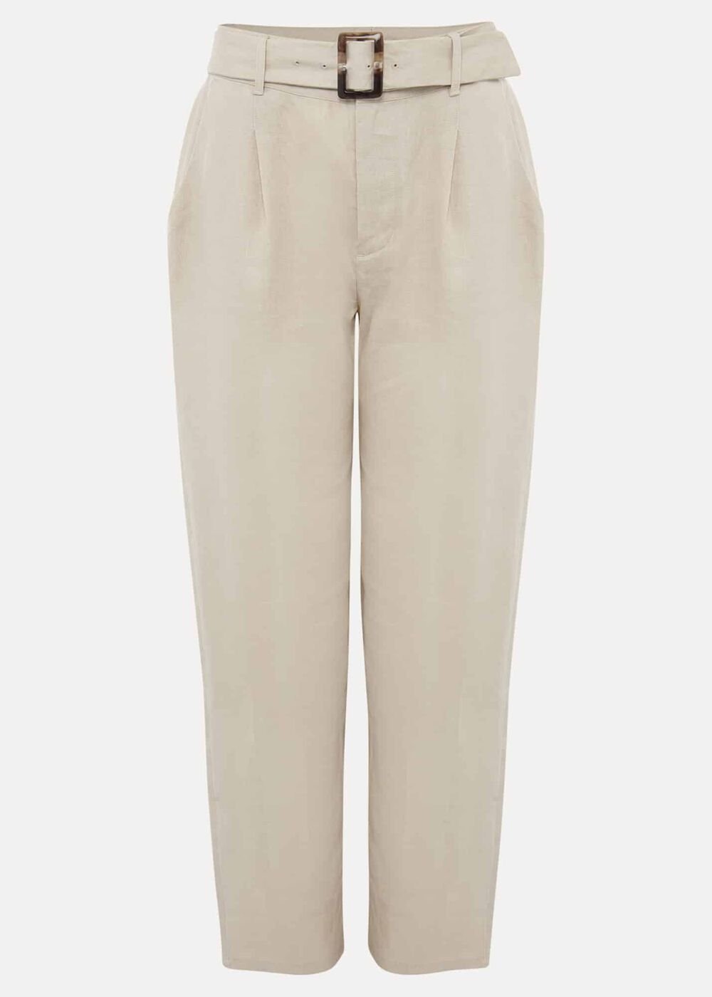 Hazel Linen Tapered Trousers - Stone