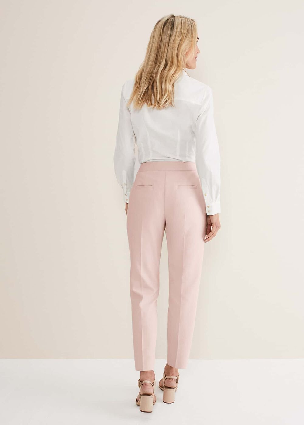 Ulrica Straight Leg Trousers - Pale Pink