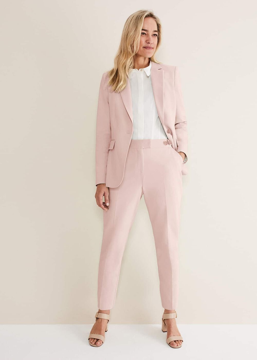 Ulrica Straight Leg Trousers - Pale Pink