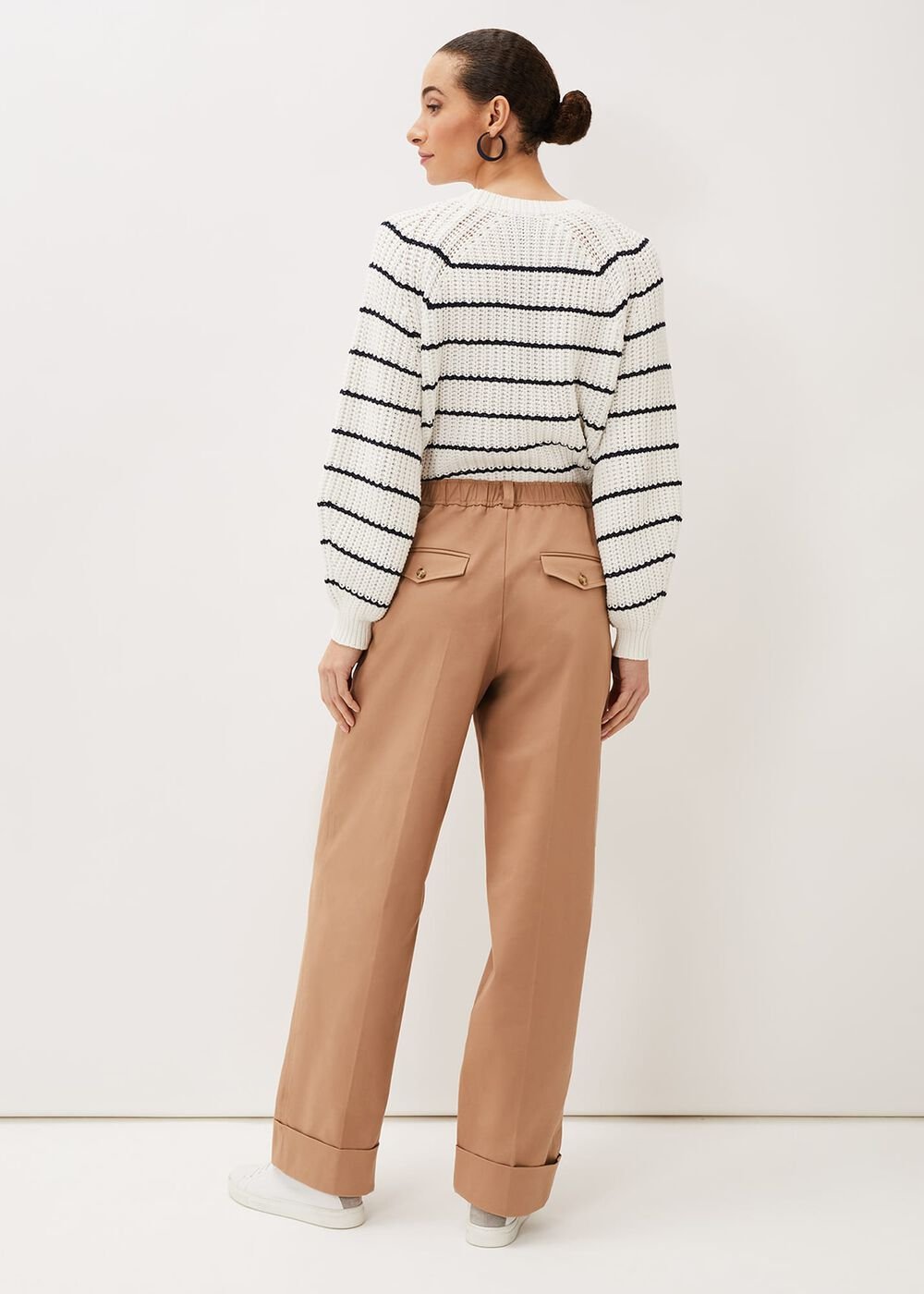 Faya Wide Leg Tailored Trouser - Caramel