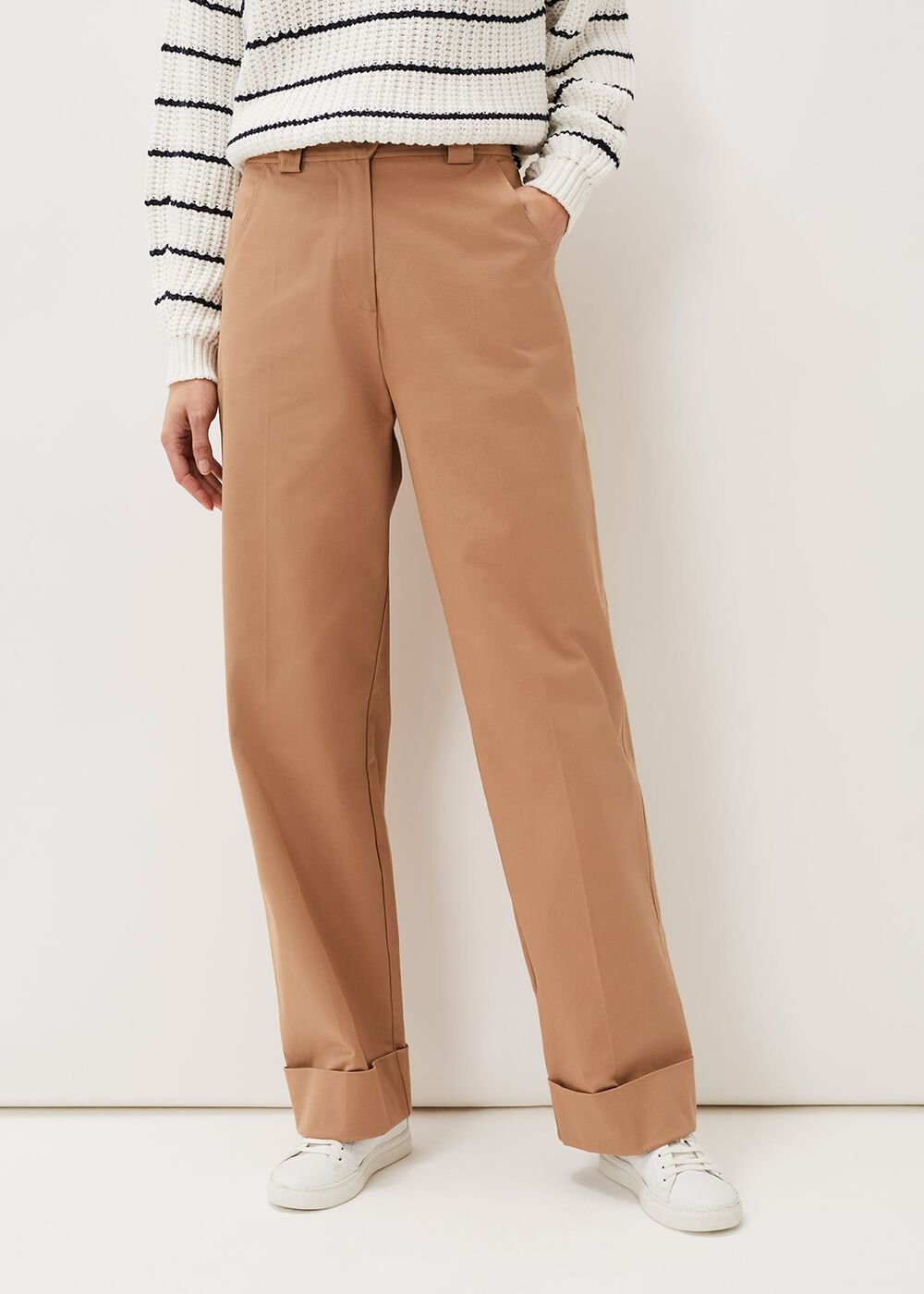 Faya Wide Leg Tailored Trouser - Caramel