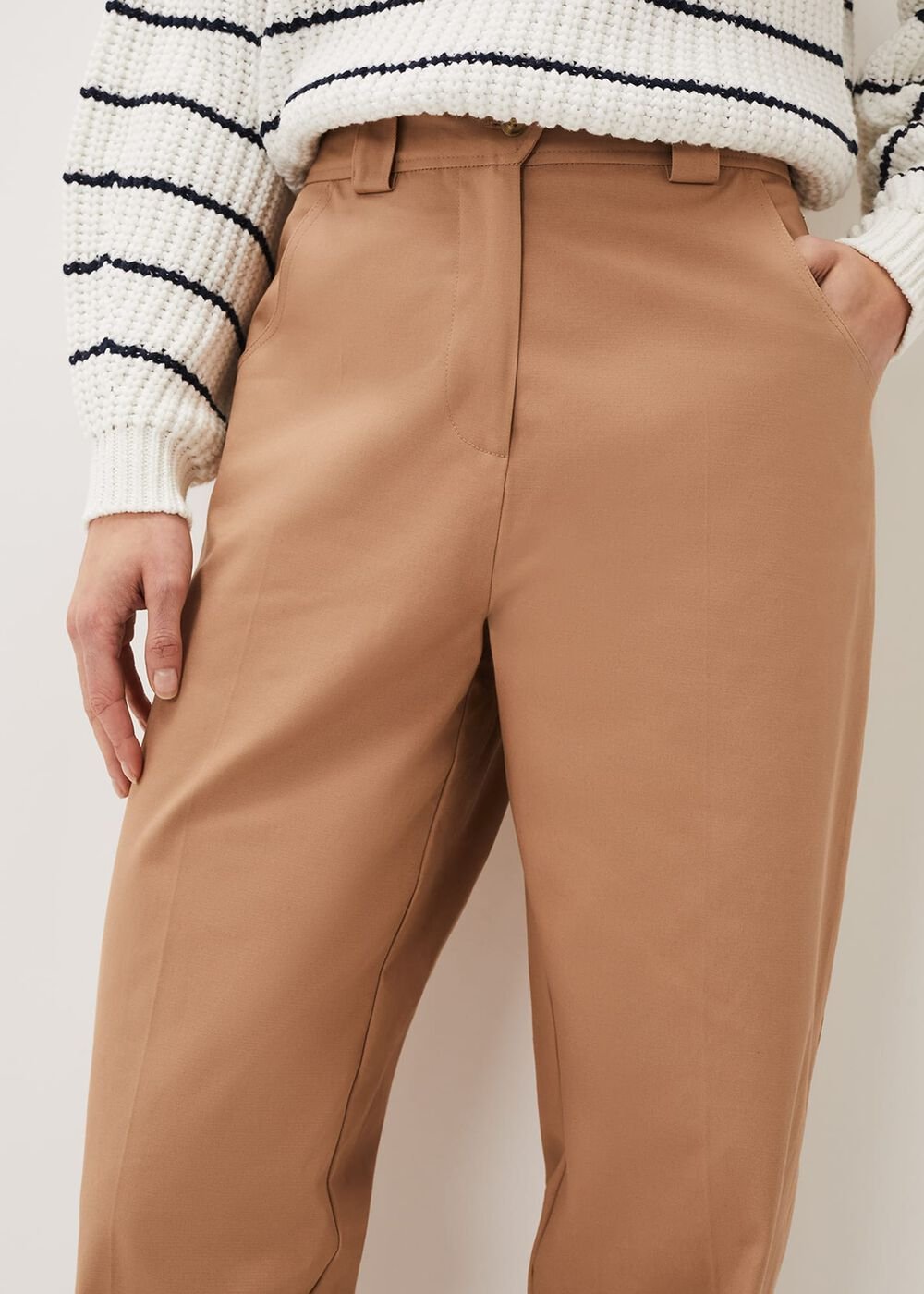 Faya Wide Leg Tailored Trouser - Caramel
