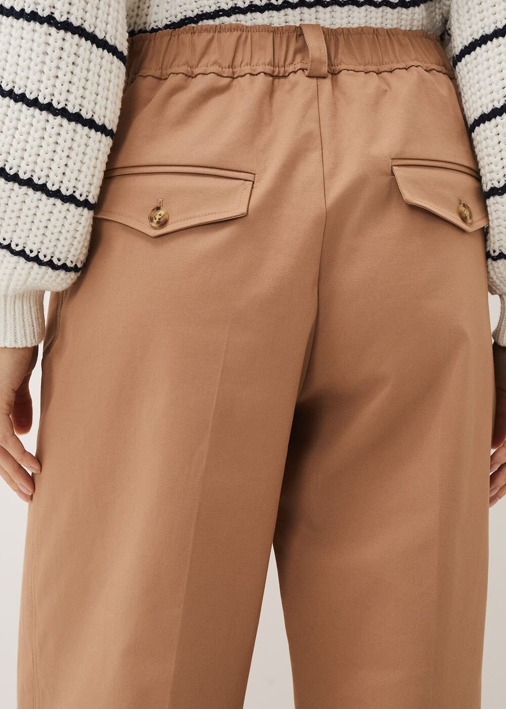 Faya Wide Leg Tailored Trouser - Caramel