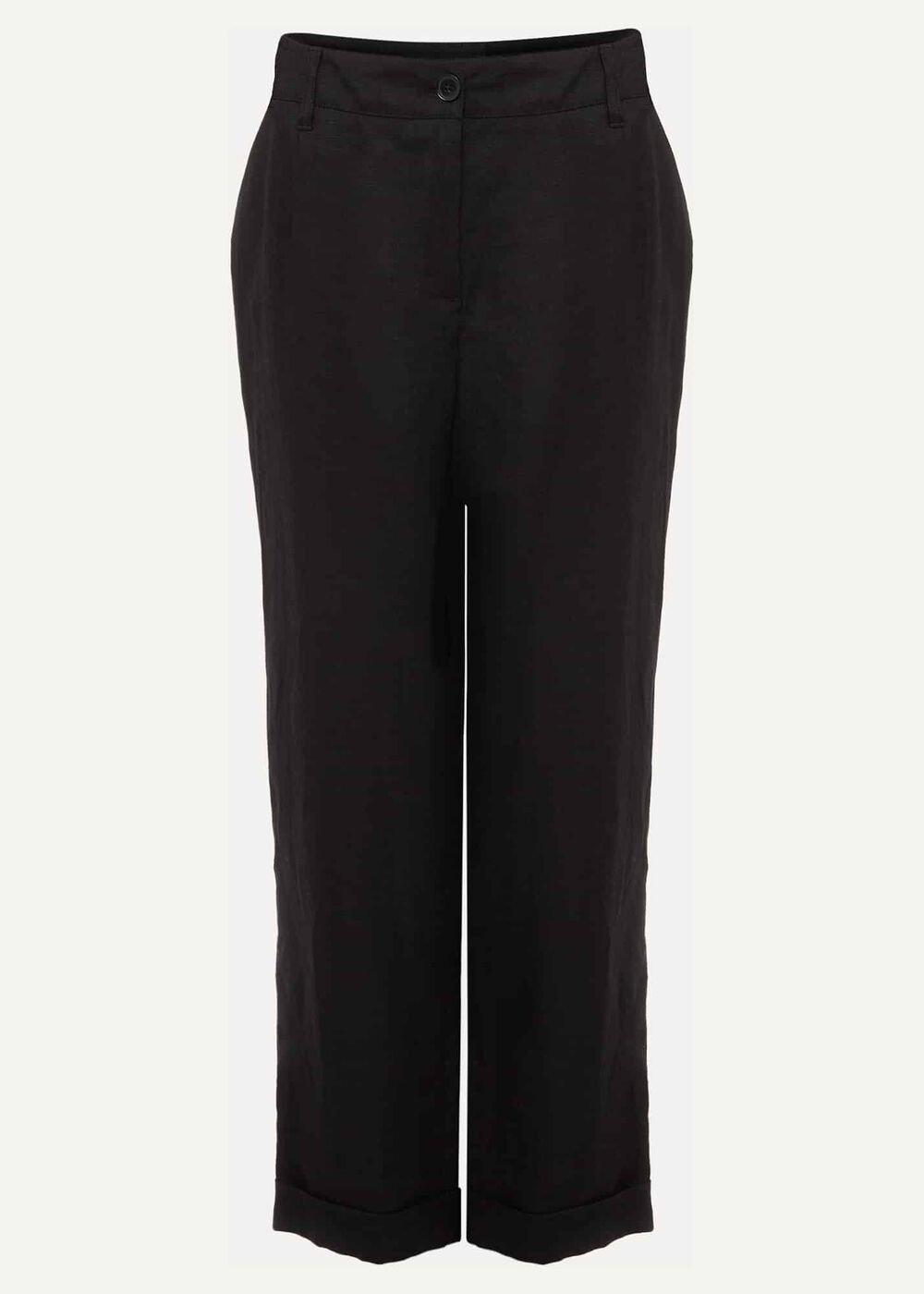 Klarra Black Linen Tapered Trousers - Black