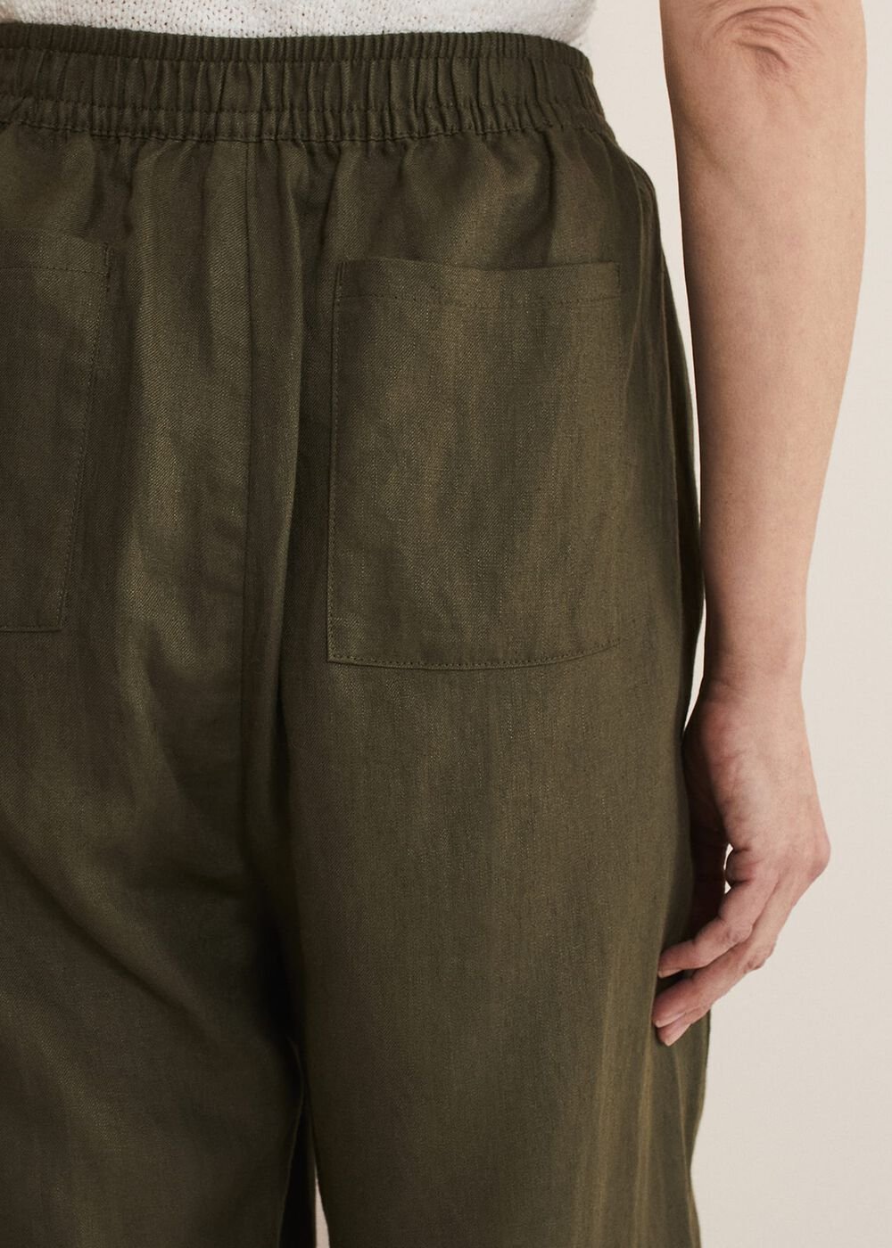 Lolita Drawstring Linen Trouser - Khaki