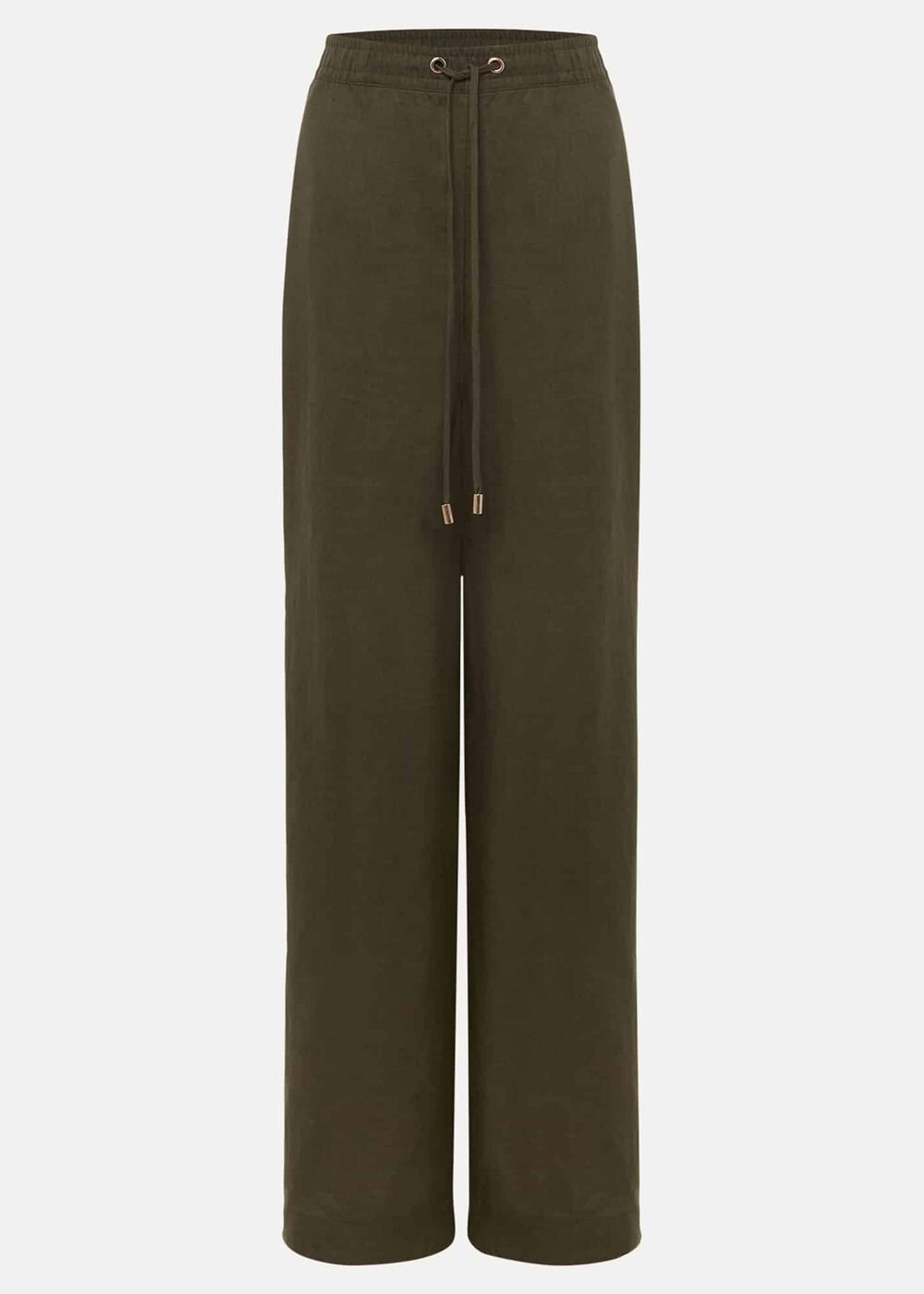 Lolita Drawstring Linen Trouser - Khaki