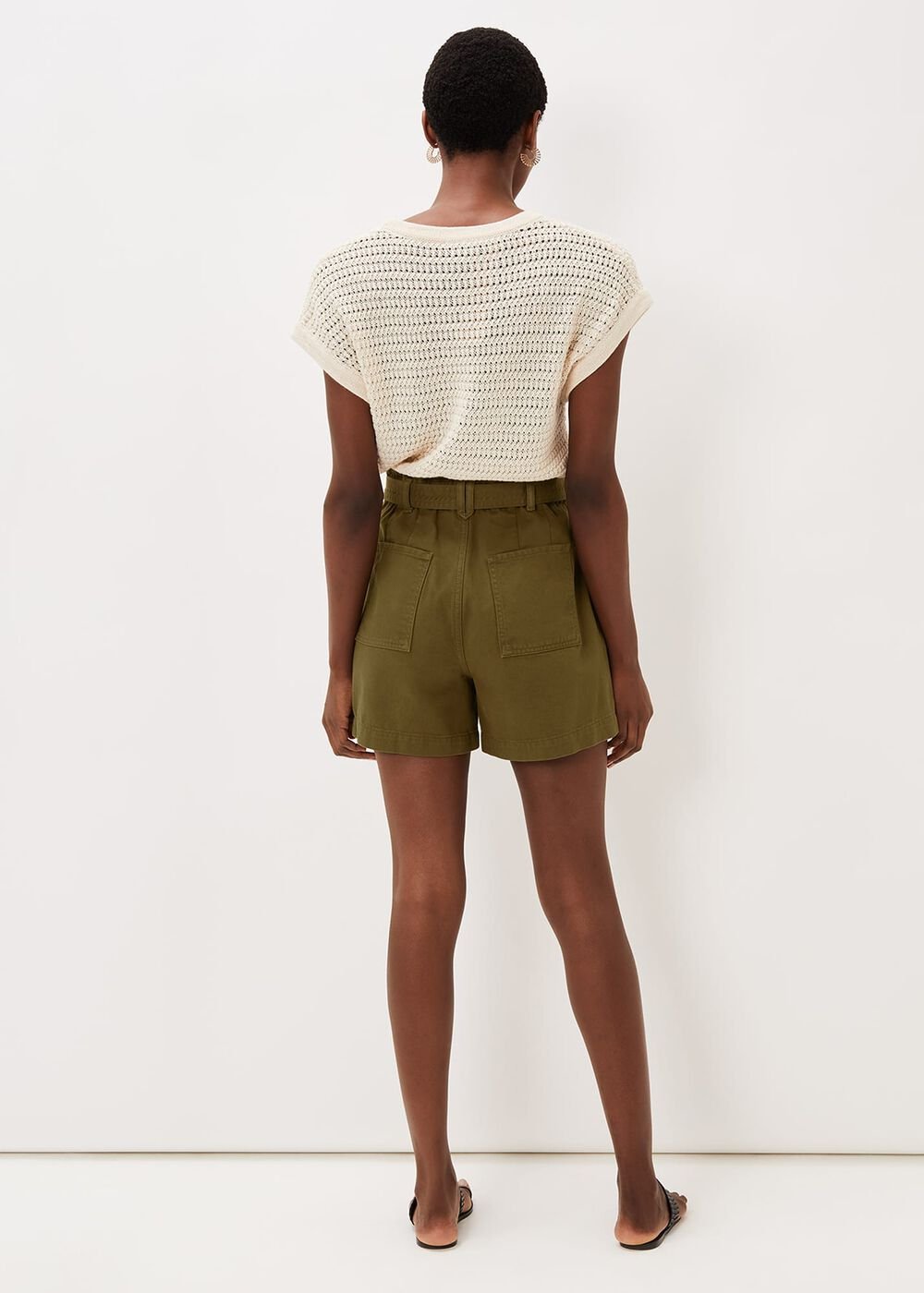 Pollie Denim Cargo Shorts - Khaki