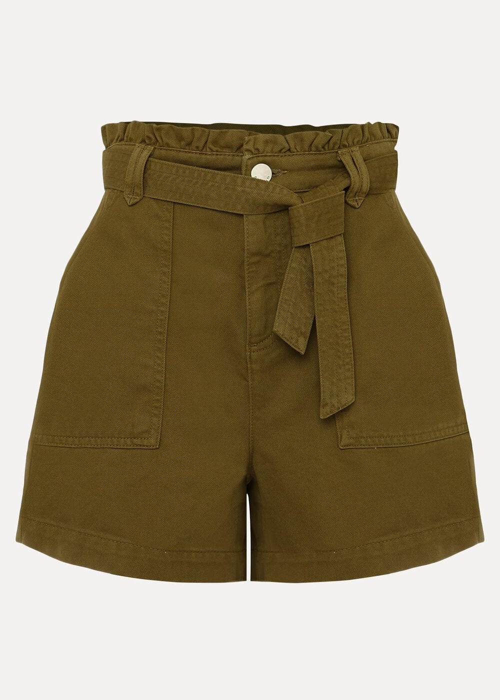 Pollie Denim Cargo Shorts - Khaki