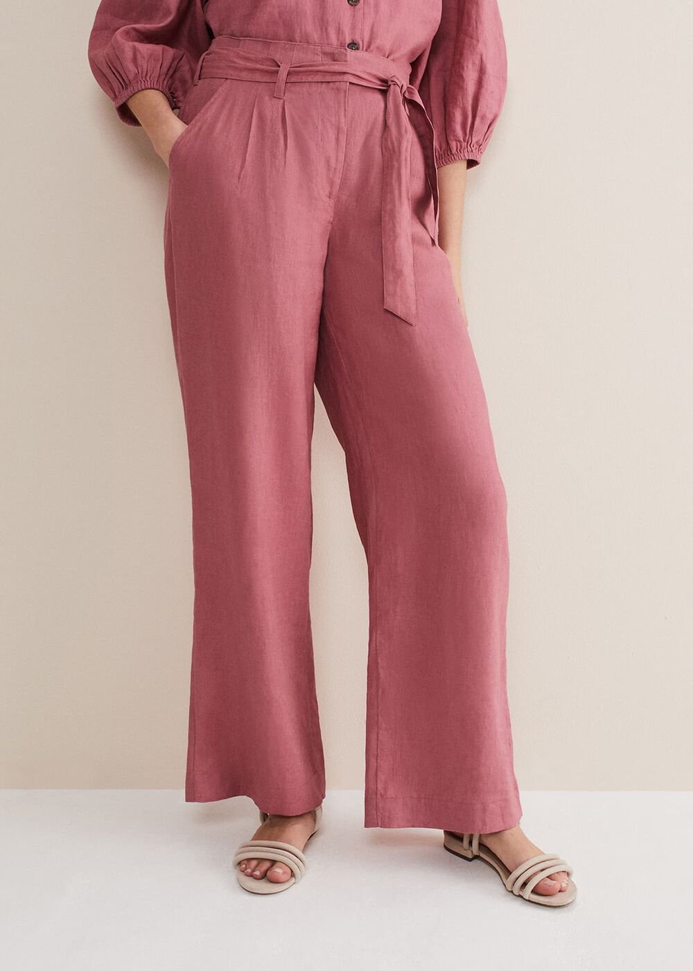Raven Linen Trouser - Rose