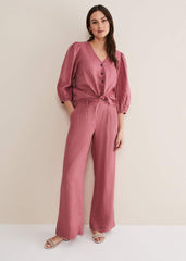 Raven Linen Trouser - Rose
