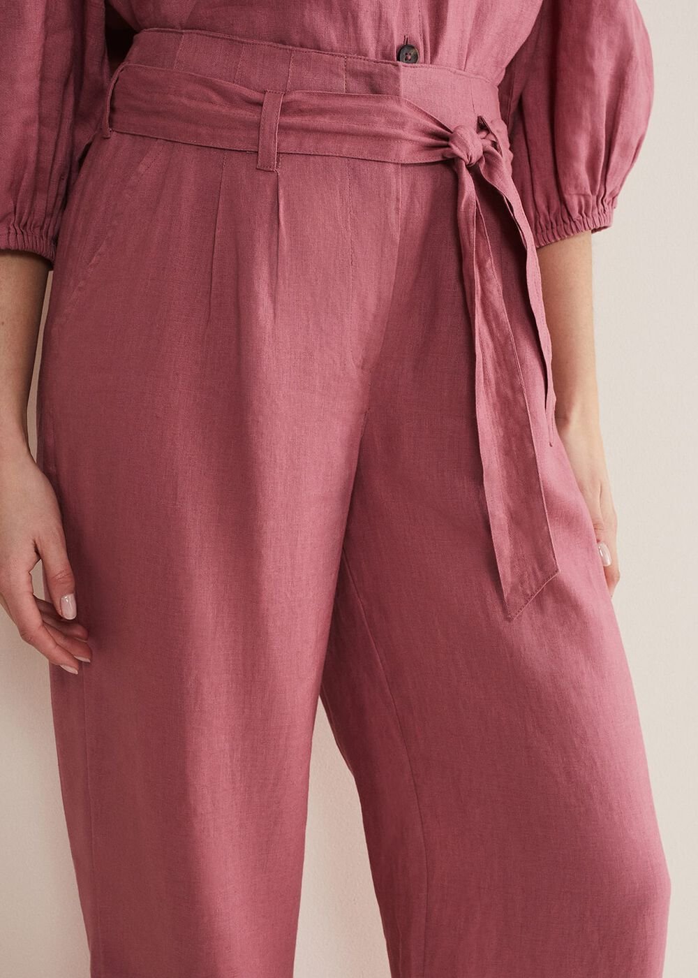 Raven Linen Trouser - Rose