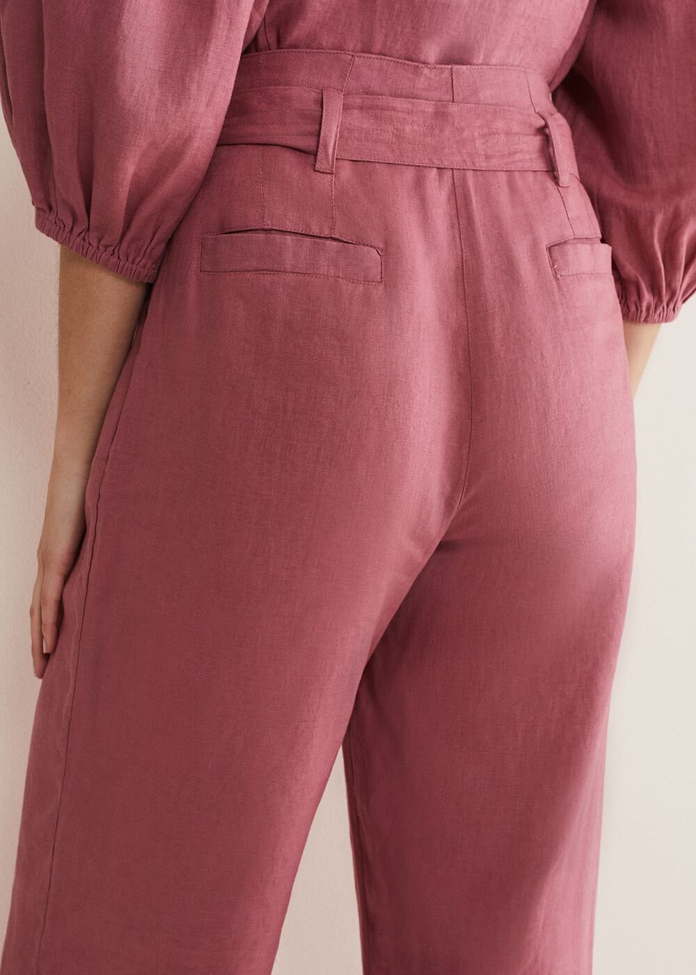 Raven Linen Trouser - Rose