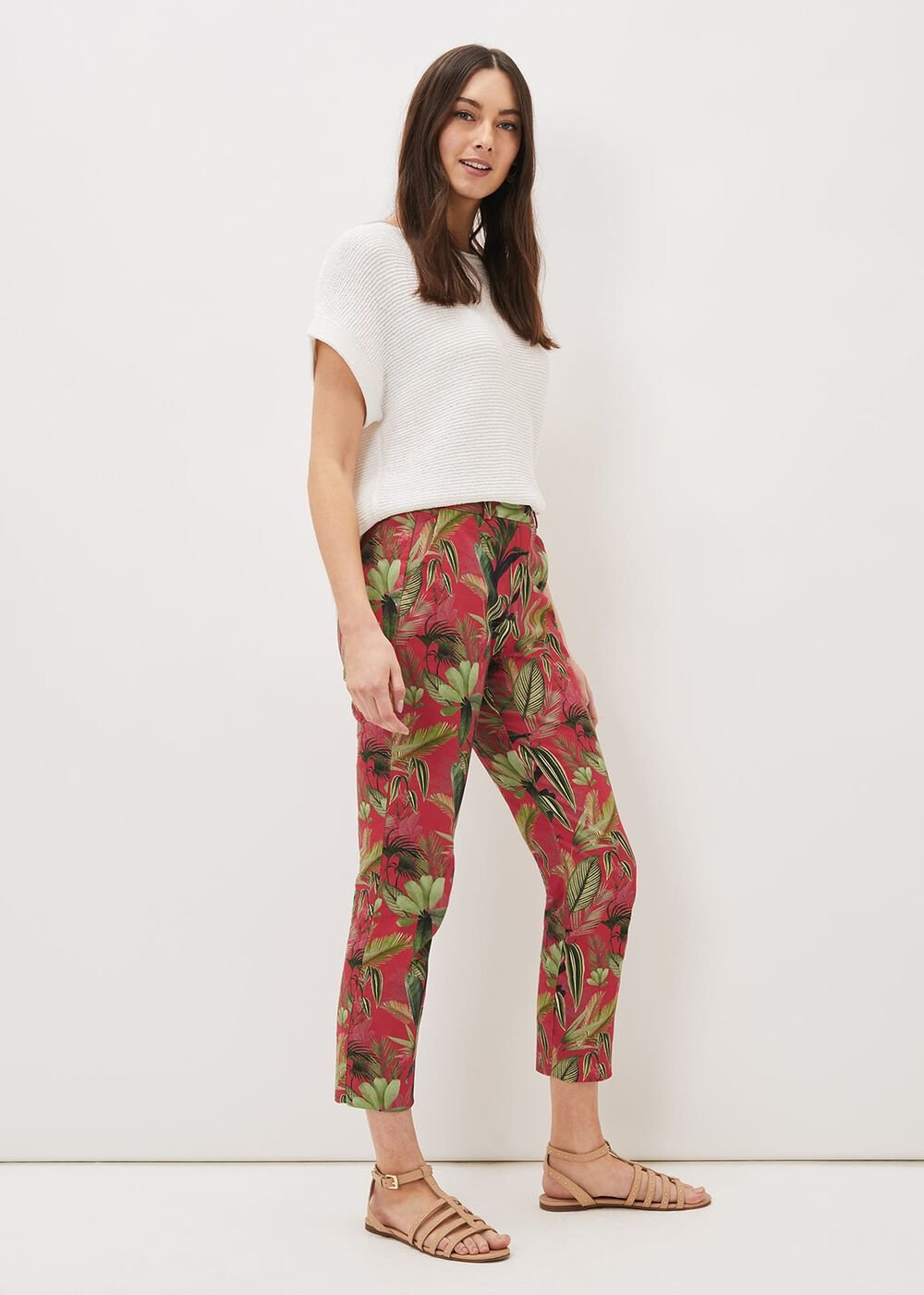 Desta Tropical Print Trouser - Hot Pink