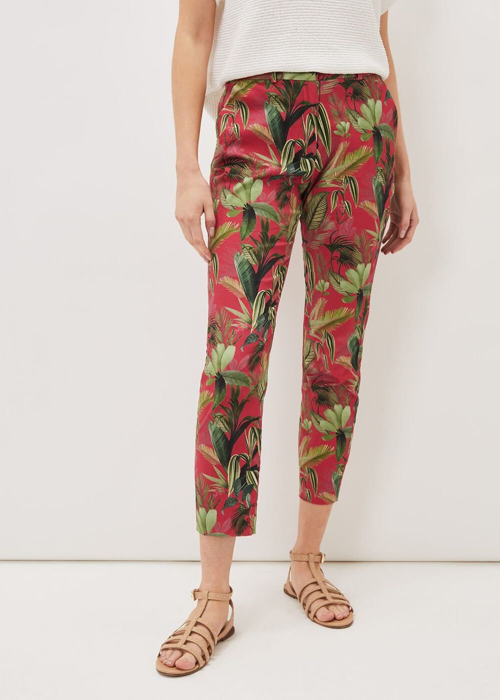 Desta Tropical Print Trouser - Hot Pink