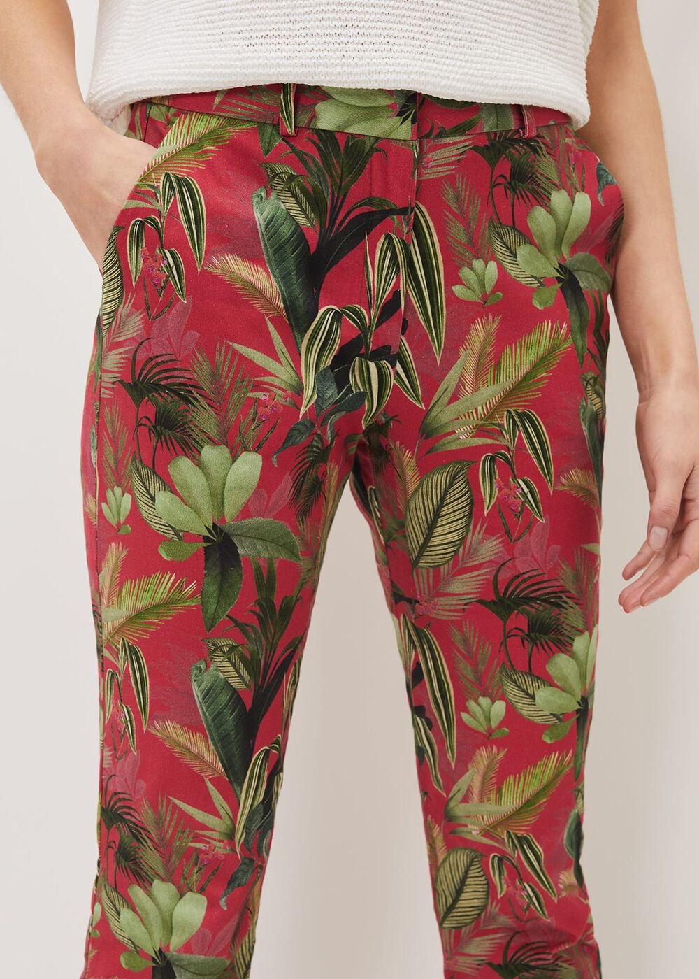 Desta Tropical Print Trouser - Hot Pink