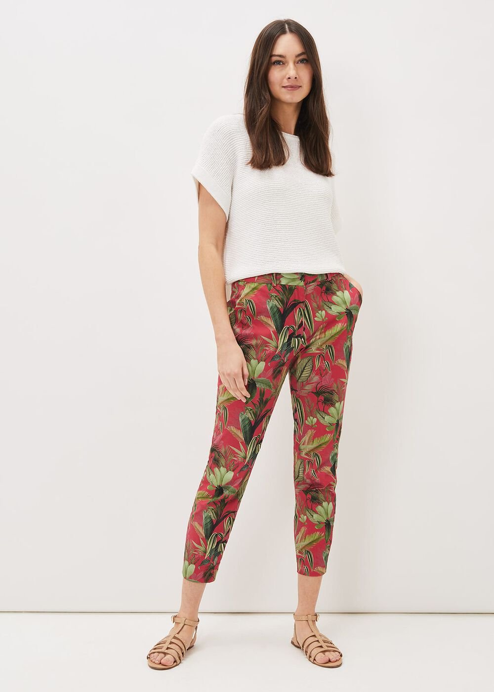 Desta Tropical Print Trouser - Hot Pink