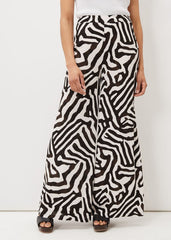 Isabelle Zebra Print Wide Leg Trouser - Multi-Coloured