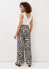 Isabelle Zebra Print Wide Leg Trouser - Multi-Coloured