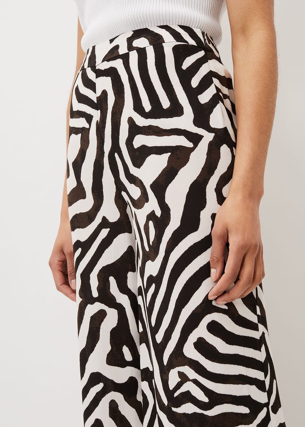 Isabelle Zebra Print Wide Leg Trouser - Multi-Coloured