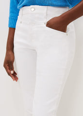 Hailee Topstitch Skinny Jeans Short - White