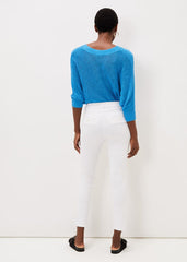 Hailee Topstitch Skinny Jeans Long - White