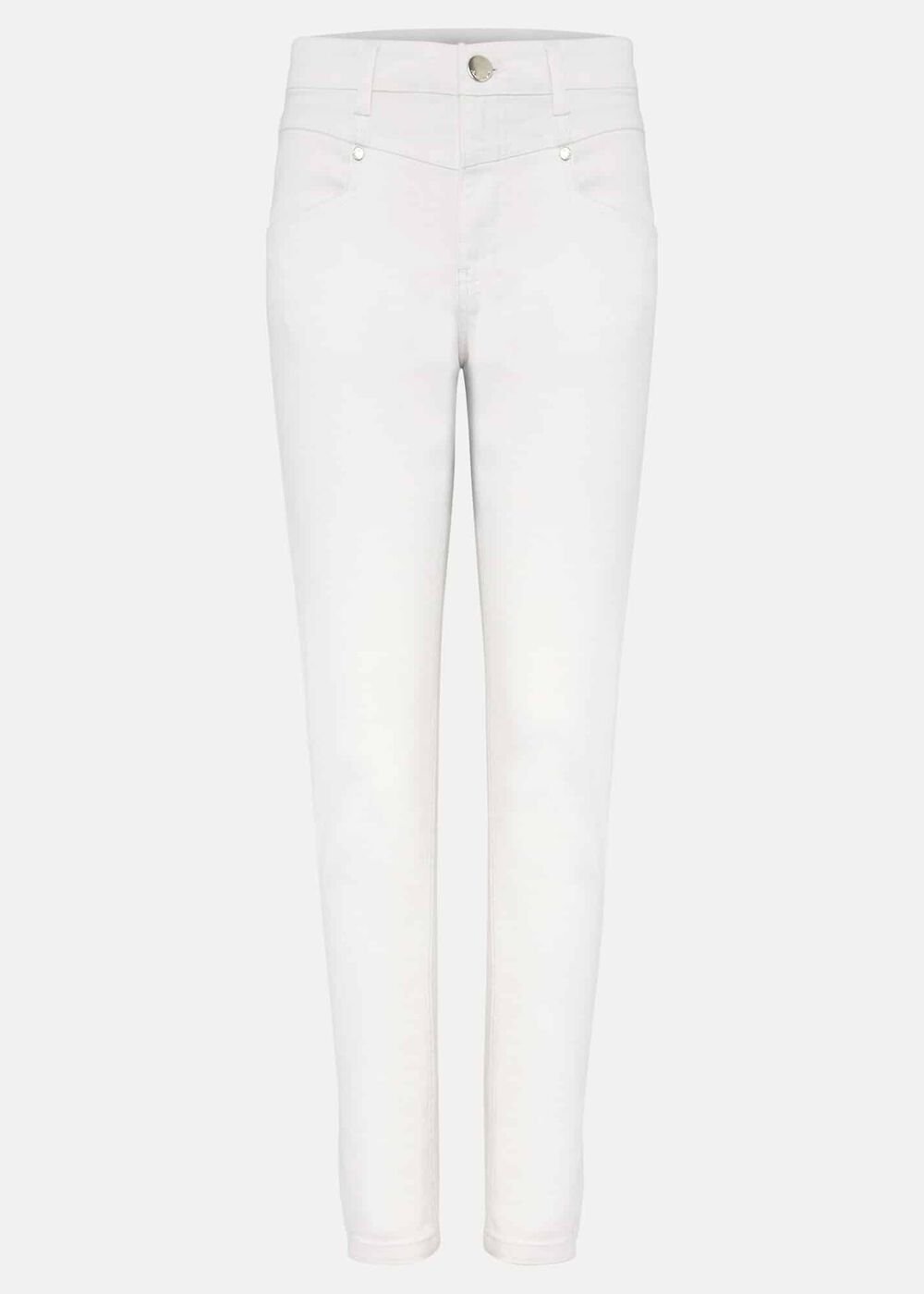 Hailee Topstitch Skinny Jeans Long - White