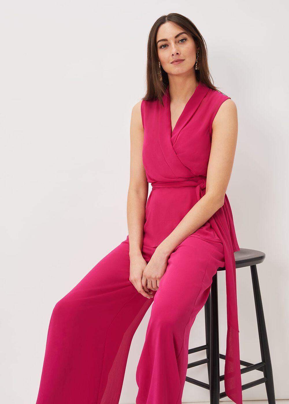Florentine Chiffon Trousers - Magenta Pink