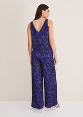 Coletta Leopard Print Trousers - Ultra Violet