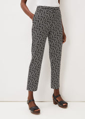 Mackenzie Geo Tapered Trouser - Black/White