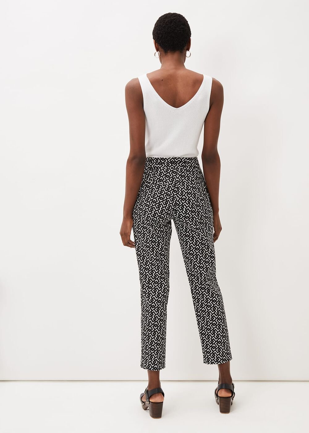 Mackenzie Geo Tapered Trouser - Black/White