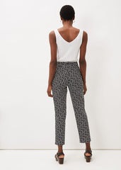 Mackenzie Geo Tapered Trouser - Black/White
