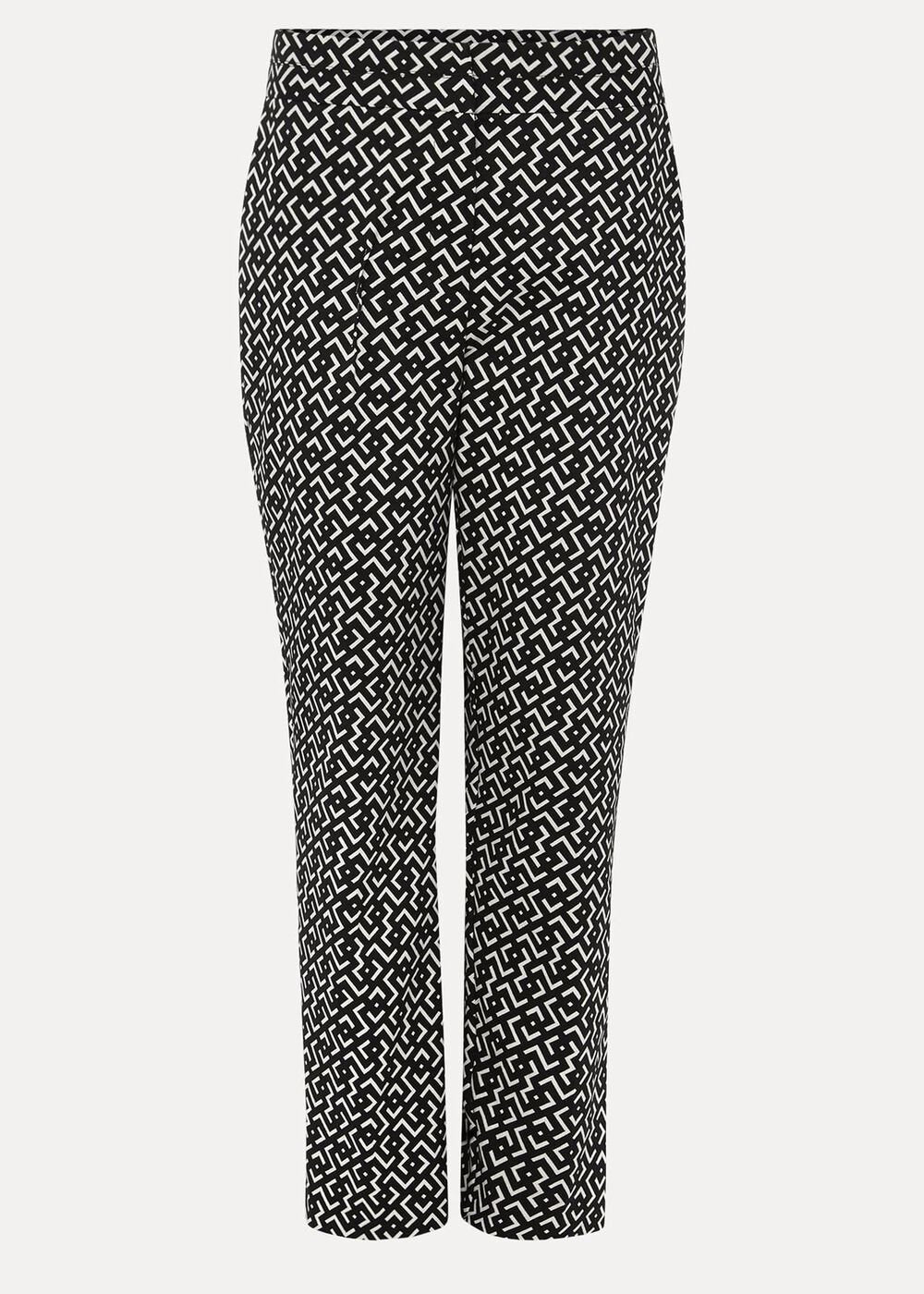 Mackenzie Geo Tapered Trouser - Black/White